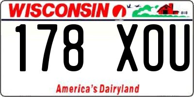 WI license plate 178XOU