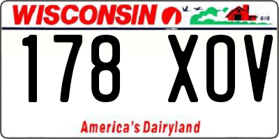 WI license plate 178XOV