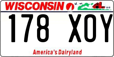 WI license plate 178XOY