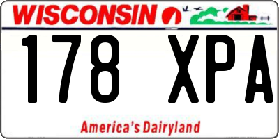 WI license plate 178XPA