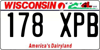 WI license plate 178XPB