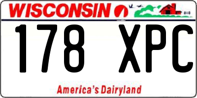 WI license plate 178XPC
