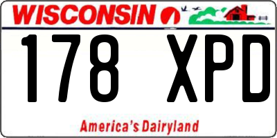 WI license plate 178XPD