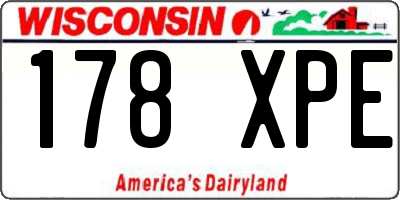 WI license plate 178XPE