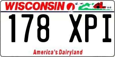 WI license plate 178XPI