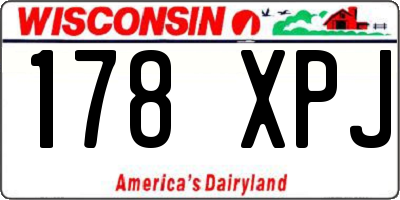 WI license plate 178XPJ
