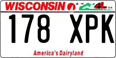 WI license plate 178XPK