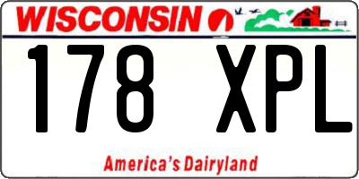 WI license plate 178XPL