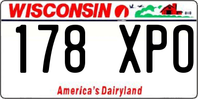 WI license plate 178XPO