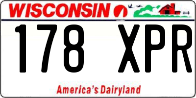 WI license plate 178XPR