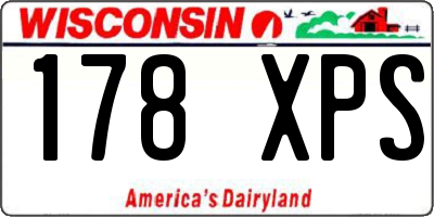 WI license plate 178XPS