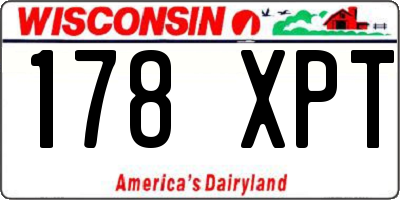 WI license plate 178XPT