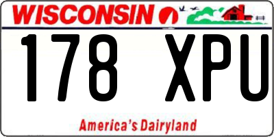 WI license plate 178XPU