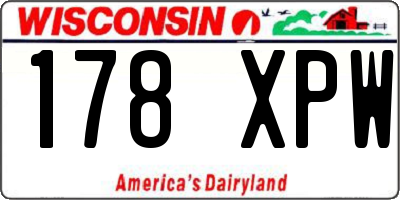 WI license plate 178XPW