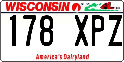 WI license plate 178XPZ