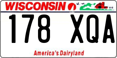 WI license plate 178XQA