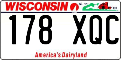 WI license plate 178XQC