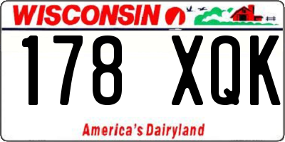 WI license plate 178XQK