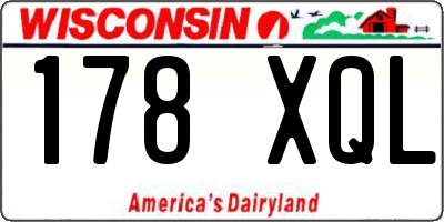 WI license plate 178XQL