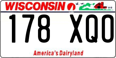 WI license plate 178XQO