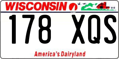 WI license plate 178XQS