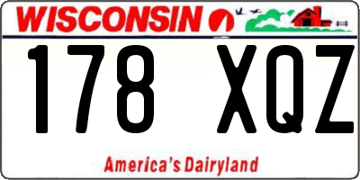 WI license plate 178XQZ