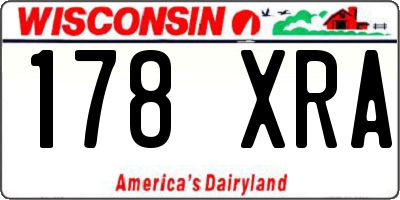 WI license plate 178XRA
