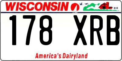 WI license plate 178XRB