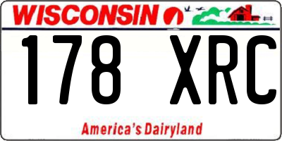 WI license plate 178XRC