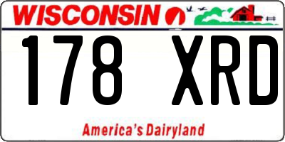 WI license plate 178XRD
