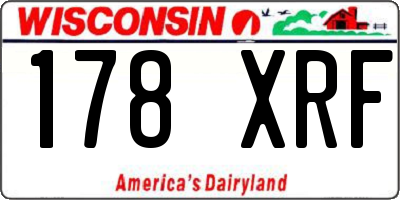WI license plate 178XRF