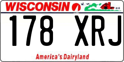 WI license plate 178XRJ