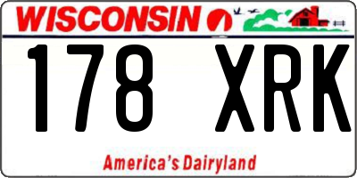 WI license plate 178XRK