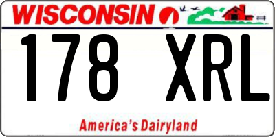 WI license plate 178XRL
