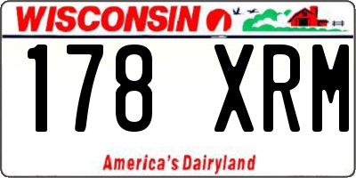 WI license plate 178XRM