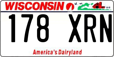 WI license plate 178XRN