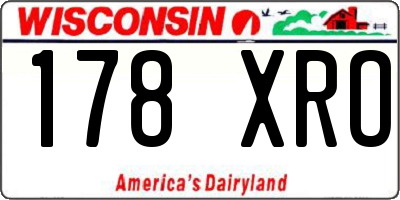 WI license plate 178XRO