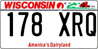 WI license plate 178XRQ
