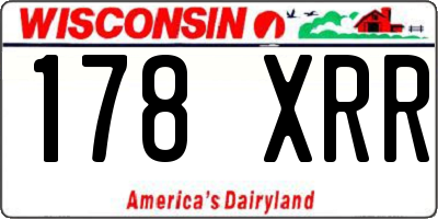 WI license plate 178XRR