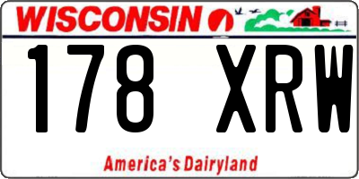WI license plate 178XRW