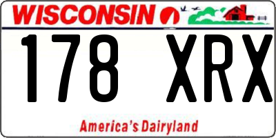 WI license plate 178XRX