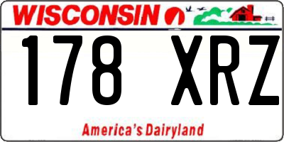 WI license plate 178XRZ