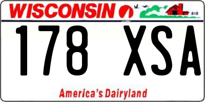WI license plate 178XSA