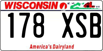 WI license plate 178XSB