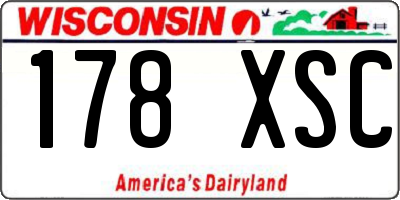 WI license plate 178XSC
