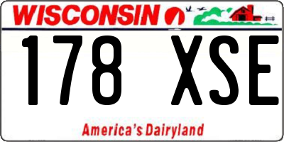 WI license plate 178XSE