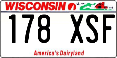 WI license plate 178XSF