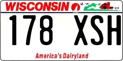 WI license plate 178XSH