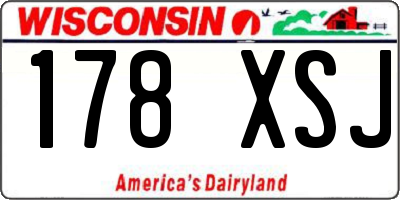 WI license plate 178XSJ