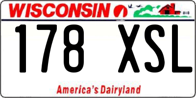 WI license plate 178XSL